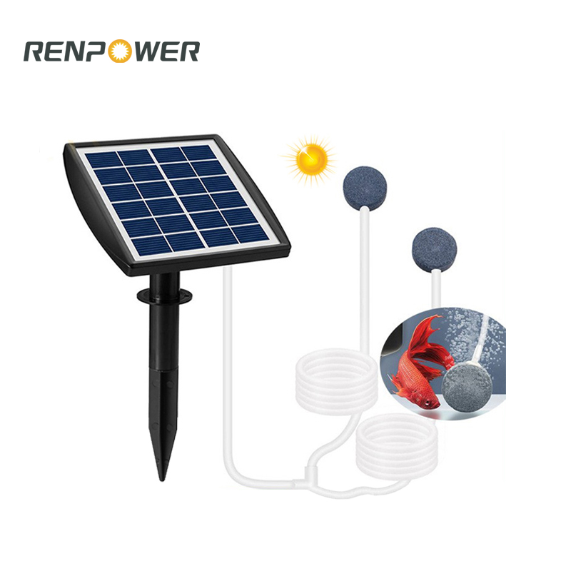 NY SOLAR OXYGEN PUMP 2W Lagringstype Outdoor Fishing Courtyard Fish Pond liten husholdningsoksygenmaskin
