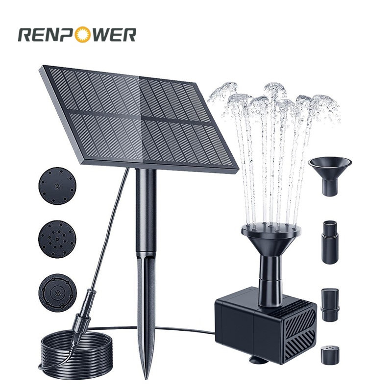 Populær solfontene 1.5W Ground Plug Square Split Fountain Outdoor Courtyard Rocky Water Landscaping